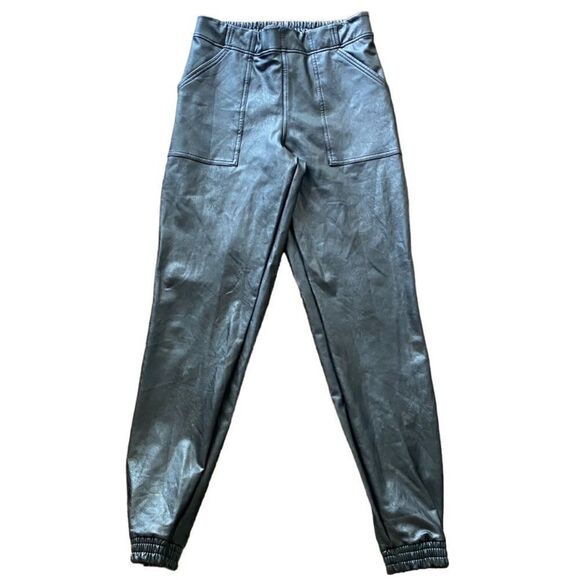 Spanx Faux Leather Black Jogger Black Medium - Picture 2 of 5
